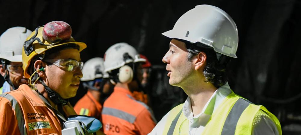Visita del alcalde Daniel Quintero a las obras del túnel Guillermo Gaviria Echeverri